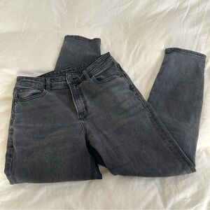 AEO 2 Short Black Washed Out Jeans Boot cut